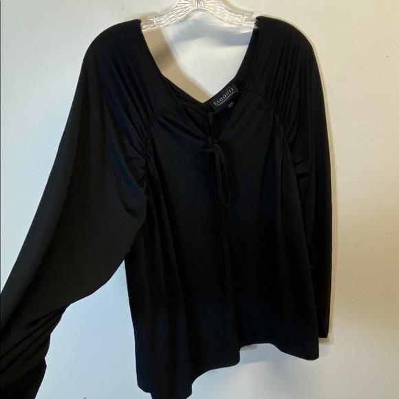 Eloquii Black V Neck 3/4 Sleeve Top Size 18/20 - Picture 3 of 9